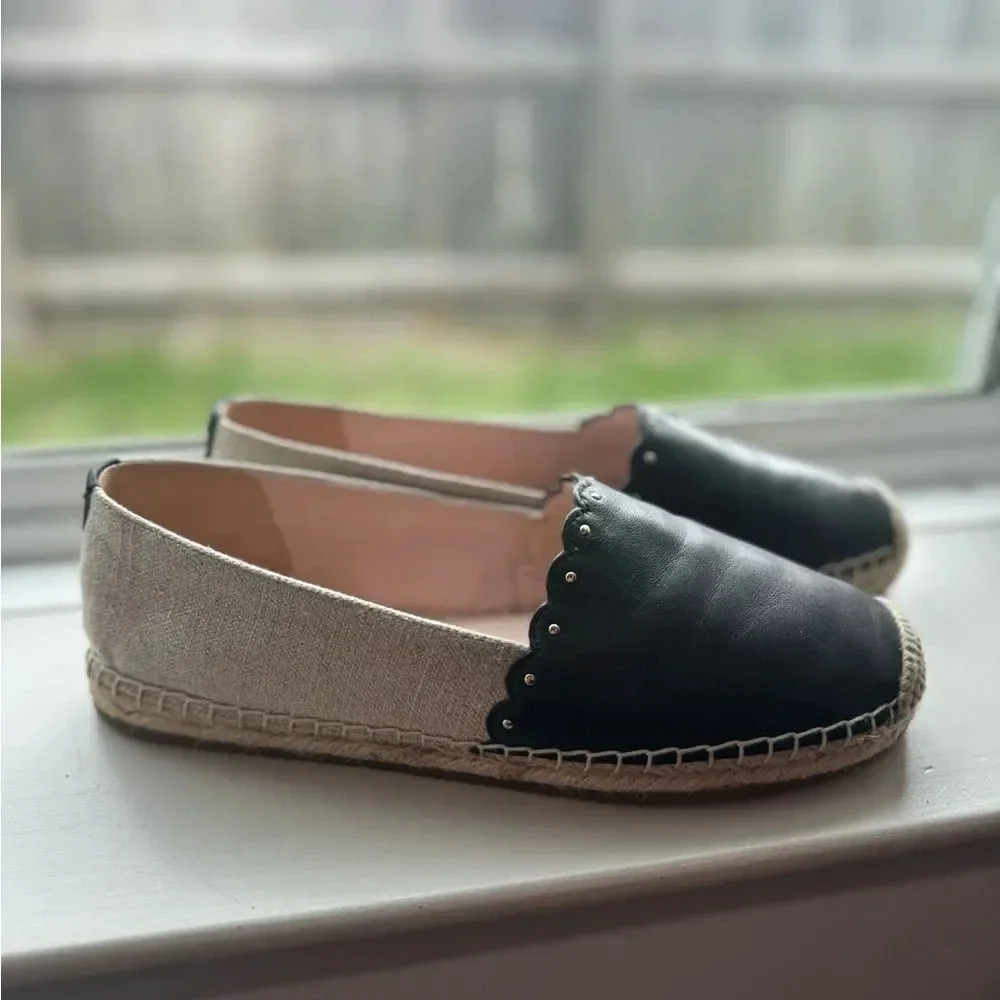 Kate Spade women’s Gardenia Espadrilles Natural + Black - Picture 1 of 9